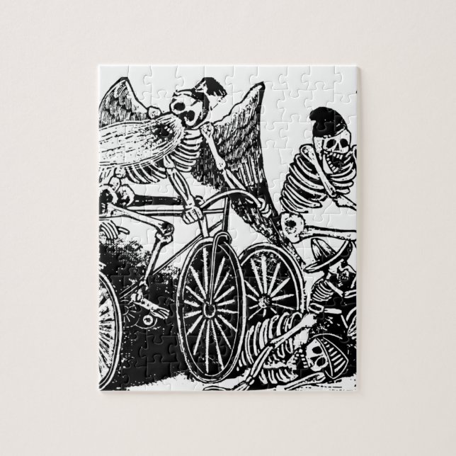 Skeleton Radfahrer durch José Guadalupe Posada Puzzle (Vertikal)