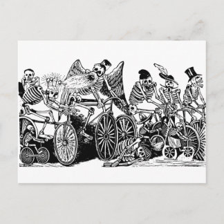Skeleton-Radfahrer von José Guadalupe Posada Postkarte