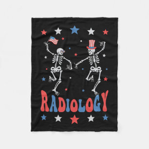 Skeleton Radiology Röntgen Tech Patriotic 4th of J Fleecedecke