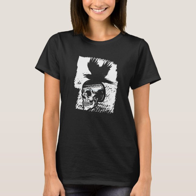 Skeleton Raven Gothic Satanism Occult Horror Devil T-Shirt (Vorderseite)