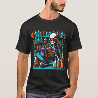 Skeleton Read Book, Halloween Haunting T-Shirt