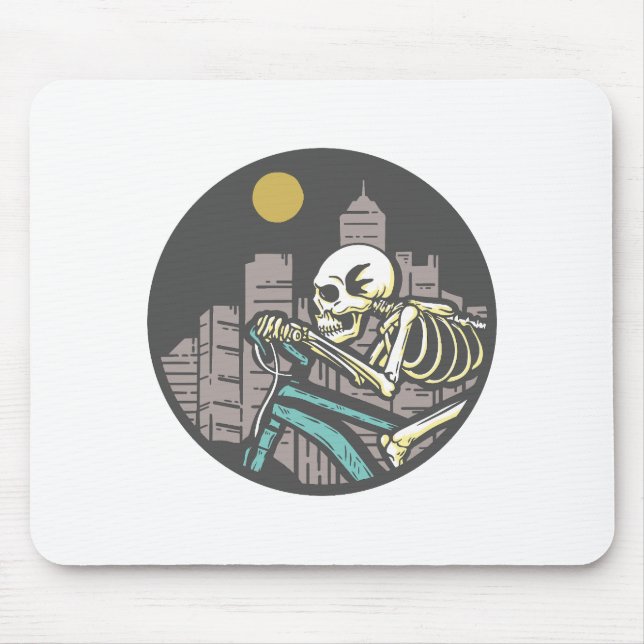 Skeleton Reiten Fahrrad Mousepad (Vorne)
