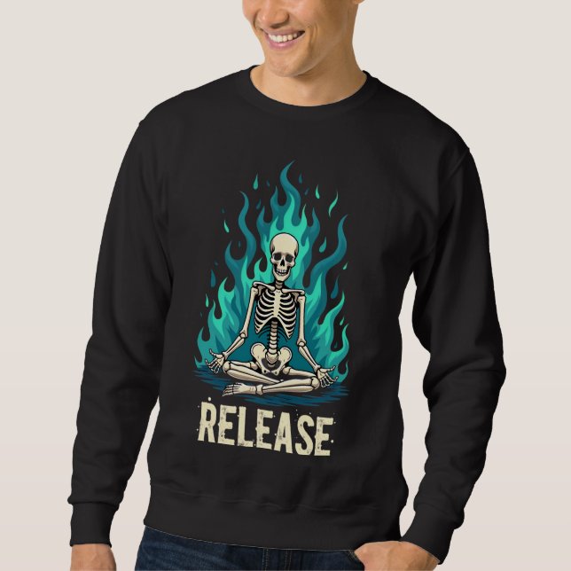 Skeleton Release Transgen Meditation Sweatshirt De (Vorderseite)