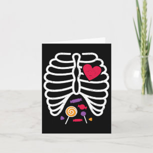 Skeleton Rib Cage Funny Halloween Boys Girls Karte