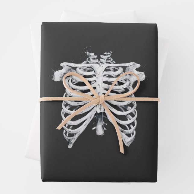 Skeleton Rib Cage Halloween Kostüm Geschenkpapier Set (Beispiel)