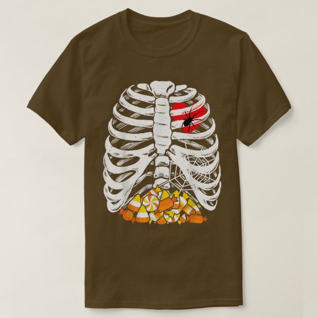 Skeleton Rib Käfig Herz Candy Spider XRay Funny Ha T-Shirt (Design vorne)