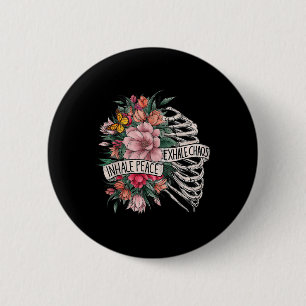 Skeleton Rib Käfig Inhalieren Frieden Exhale Chaos Button