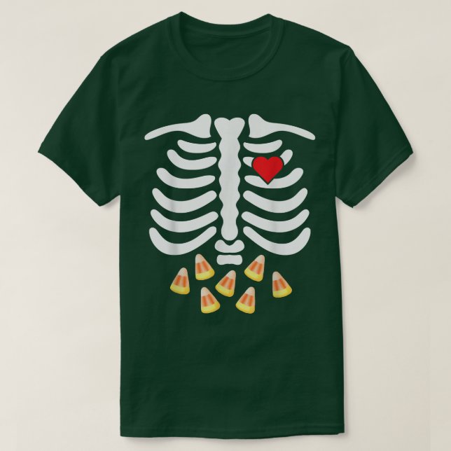 Skeleton Ribs Junk Food Belly Candy Corn  Funny Ha T-Shirt (Design vorne)