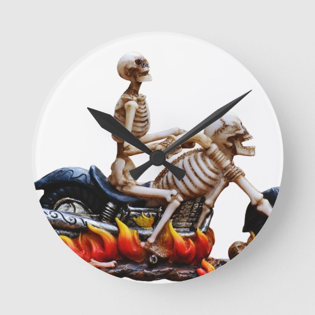 Skeleton Rider Runde Wanduhr (Vorderseite)