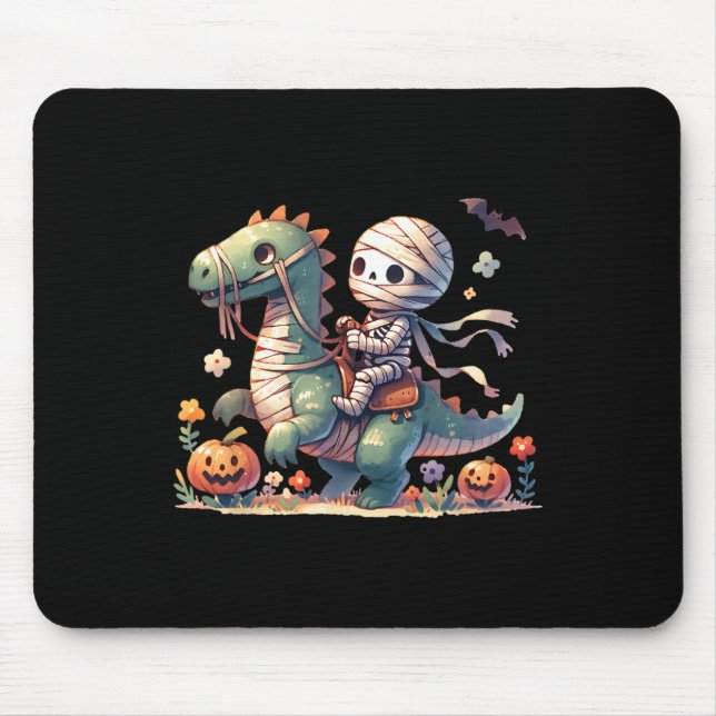 Skeleton Riding Dragon Halloween Pumpkin Thema Kin Mousepad (Vorne)