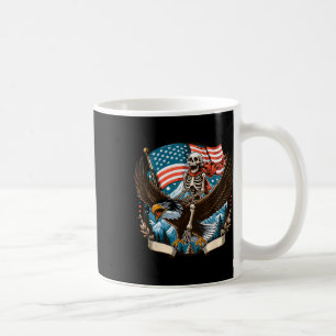 Skeleton Riding Eagle USA Amerikaner 4. Juli Pat Kaffeetasse