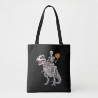 Skeleton Riding Mummy Dinosaur T rex Halloween