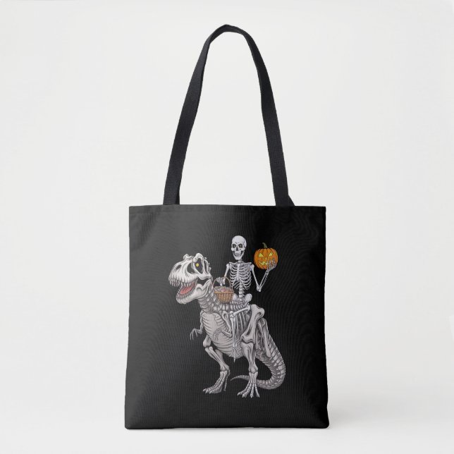 Skeleton Riding Mummy Dinosaur T rex Halloween (Vorderseite)