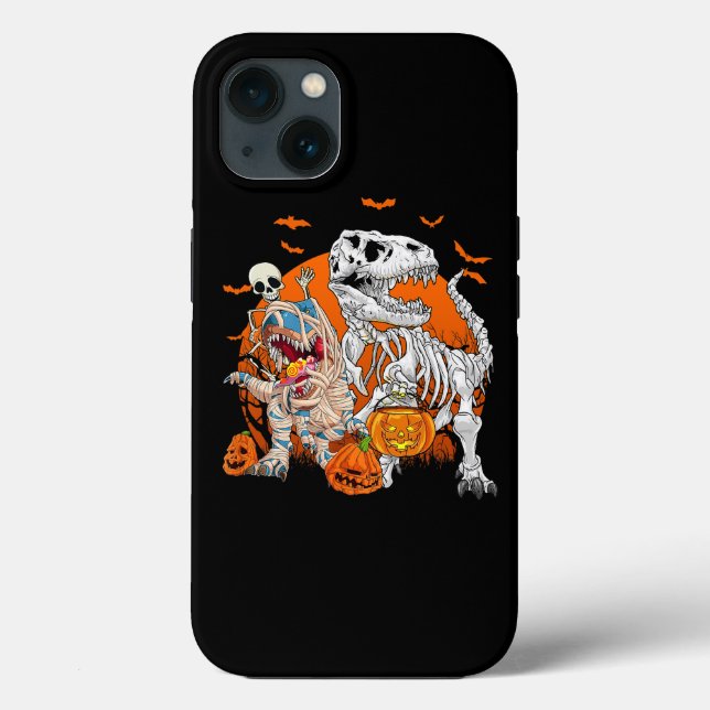 Skeleton Riding Mummy Dinosaur T rex Halloween Spa Case-Mate iPhone Hülle (Rückseite)