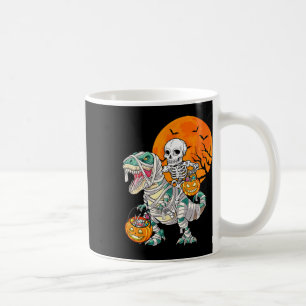Skeleton Riding Mummy Dinosaur T Rex Halloween Spa Kaffeetasse