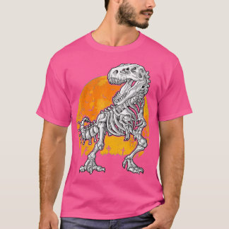 Skeleton Riding Mummy Dinosaur T rex Halloween Spa T-Shirt