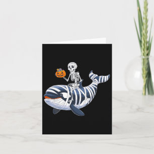 Skeleton Riding Mummy Orca Halloween Candy Whale Karte