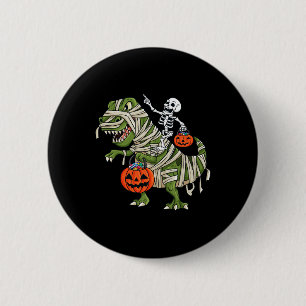 Skeleton Riding Mummy T Rex Halloween Boys Girls K Button