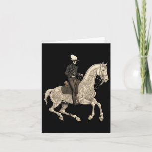 Skeleton Riding Pferd Cowboy Horse Lover Halloween Karte