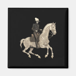 Skeleton Riding Pferd Cowboy Horse Lover Halloween Magnet