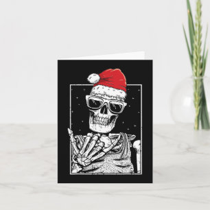 Skeleton Rock Hand Halloween Christmas Rock Music Karte