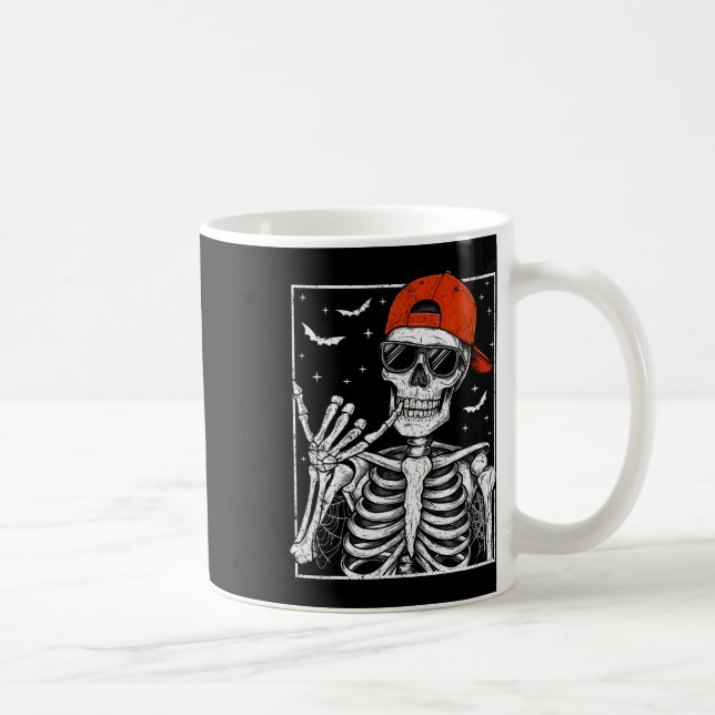 Skeleton Rock Hand Halloween Kostüm Cool Rock Muse Kaffeetasse (Rechts)