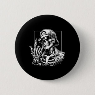 Skeleton Rock Hand Halloween Kostümrocker Cool R Button