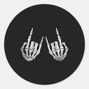 Skeleton Rock Hand Lazy Halloween Kostüm Coolen Bö Runder Aufkleber