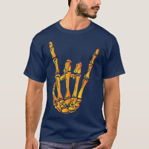 Skeleton Rock Hand Lazy Halloween Kostüm Coolen Bö T-Shirt