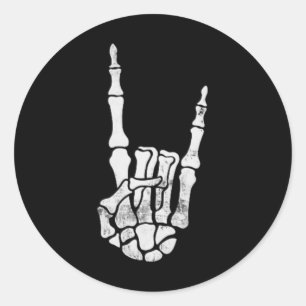 Skeleton Rock Hand Pocket Lazy Halloween Kostüm C Runder Aufkleber