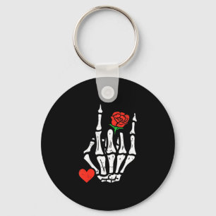 Skeleton Rockband Punk Rocker Valentinstag Männer Schlüsselanhänger