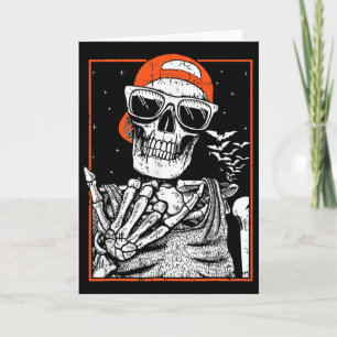 Skeleton Rocker Hand Halloween Kostüm Coole Musik Karte