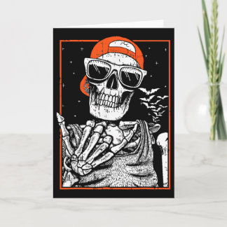 Skeleton Rocker Hand Halloween Kostüm Coole Musik Karte