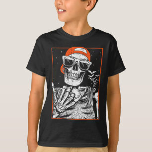 Skeleton Rocker Hand Halloween Kostüm Coole Musik T-Shirt