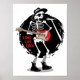 SKELETON ROCKER - LANGER LIVE ROCK UND ROLLPOSTER POSTER