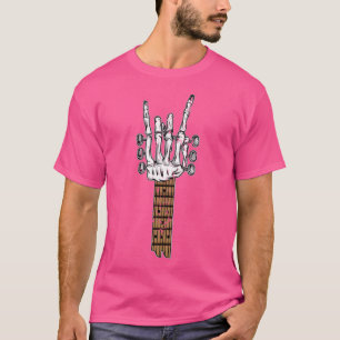 Skeleton Rocking Hand Gitarre Rock Sign Heavy Meta T-Shirt