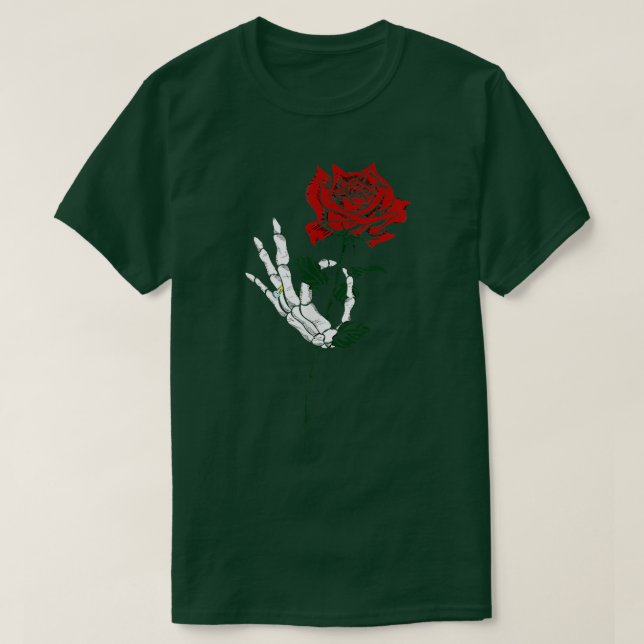 Skeleton Rose Bride Tattoo Design T-Shirt (Design vorne)