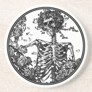 Skeleton & Roses Getränkuntersetzer Untersetzer