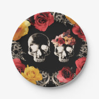 Skeleton Roter Gelber Fall Blumenhochzeit