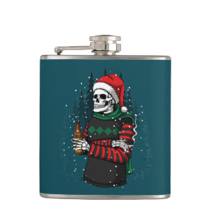 Skeleton Santa Christmas Adult Kleine Geschenk Flachmann