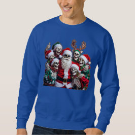 Skeleton Santa Christmas Group Photo – Festive 3D  Sweatshirt