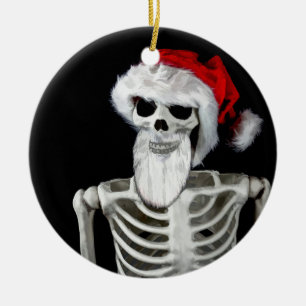 Skeleton Santa Christmas Ornament