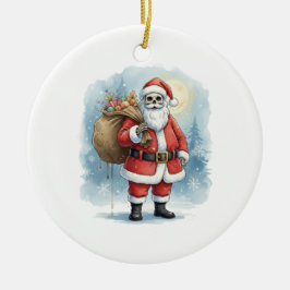 Skeleton Santa Claus Keramik Ornament