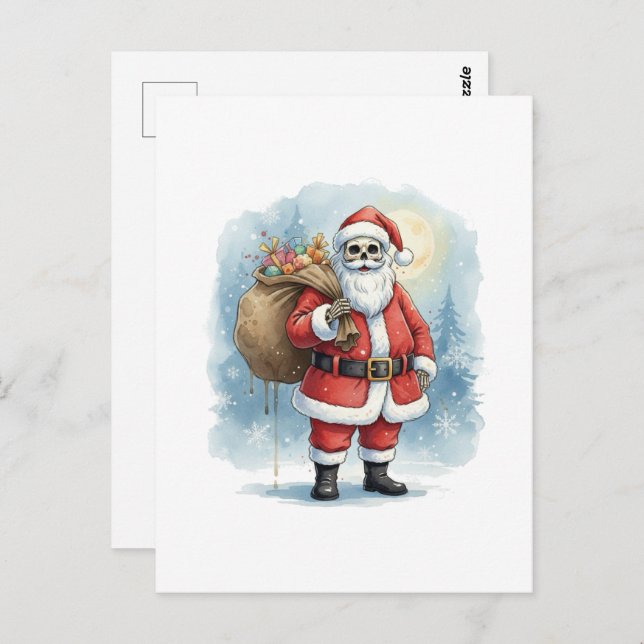 Skeleton Santa Claus Postkarte (Vorne/Hinten)