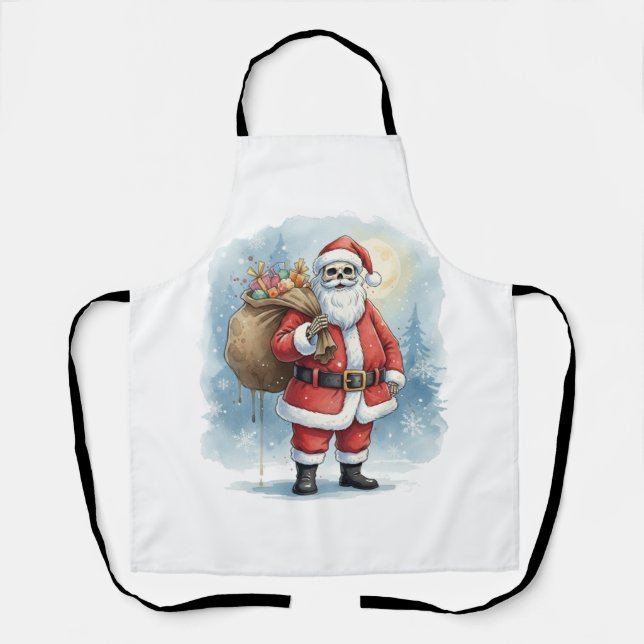 Skeleton Santa Claus Schürze (Vorderseite)