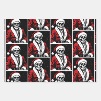 Skeleton Santa Geschenkpapier Set
