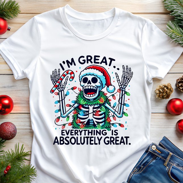 Skeleton Santa I'm Great Funny Christmas Tri-Blend Shirt (Von Creator hochgeladen)