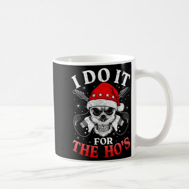 Skeleton Santa Rocker Inappropriate Funny Guitar G Kaffeetasse (Rechts)
