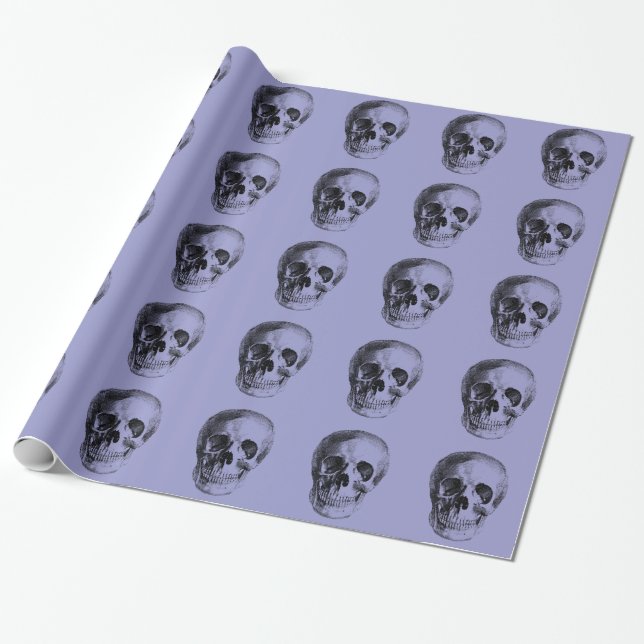 Skeleton Schädel-Kopf - glücklicher Geschenkpapier (Ungerollt)
