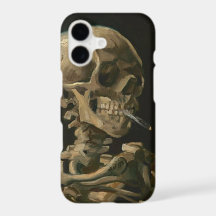 Skeleton Schädel mit brennender Zigarette durch